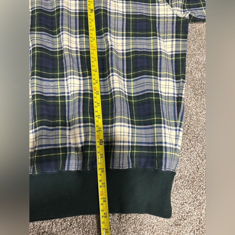 Vintage POLO Sport RALPH LAUREN Men's L Pullover Sweatshirt Plaid Green Blue - Picture 6 of 6